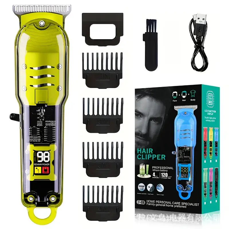 Transparent Hair Clipper Professional Barber Electric Shaver - Image 2