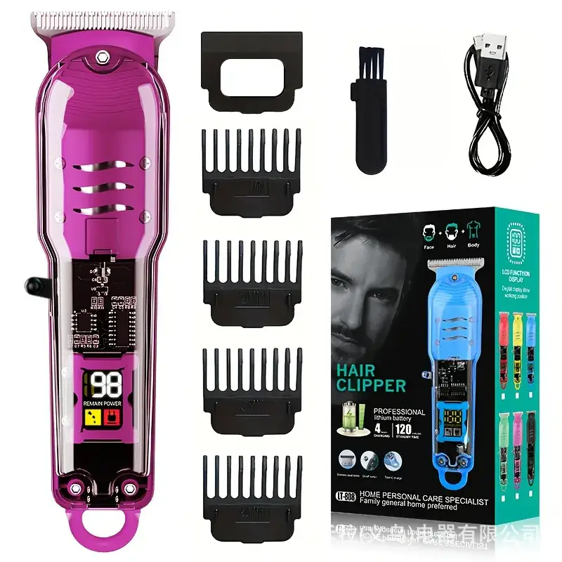 Transparent Hair Clipper Professional Barber Electric Shaver - Image 6