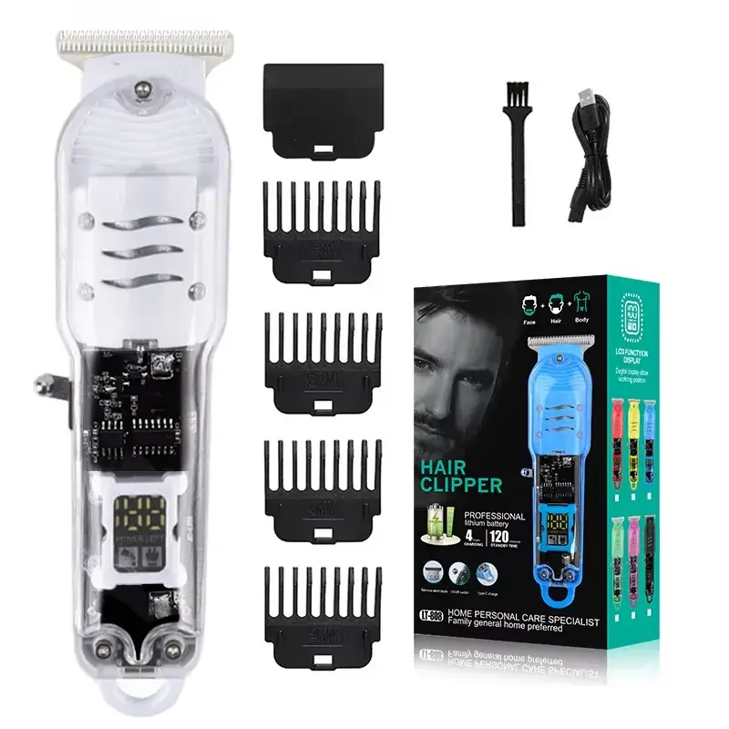 Transparent Hair Clipper Professional Barber Electric Shaver - Image 7