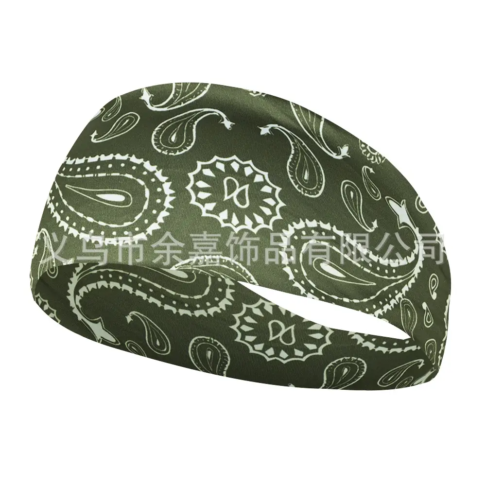 Paisley Anti-Sweat Running Headband Black - Image 2