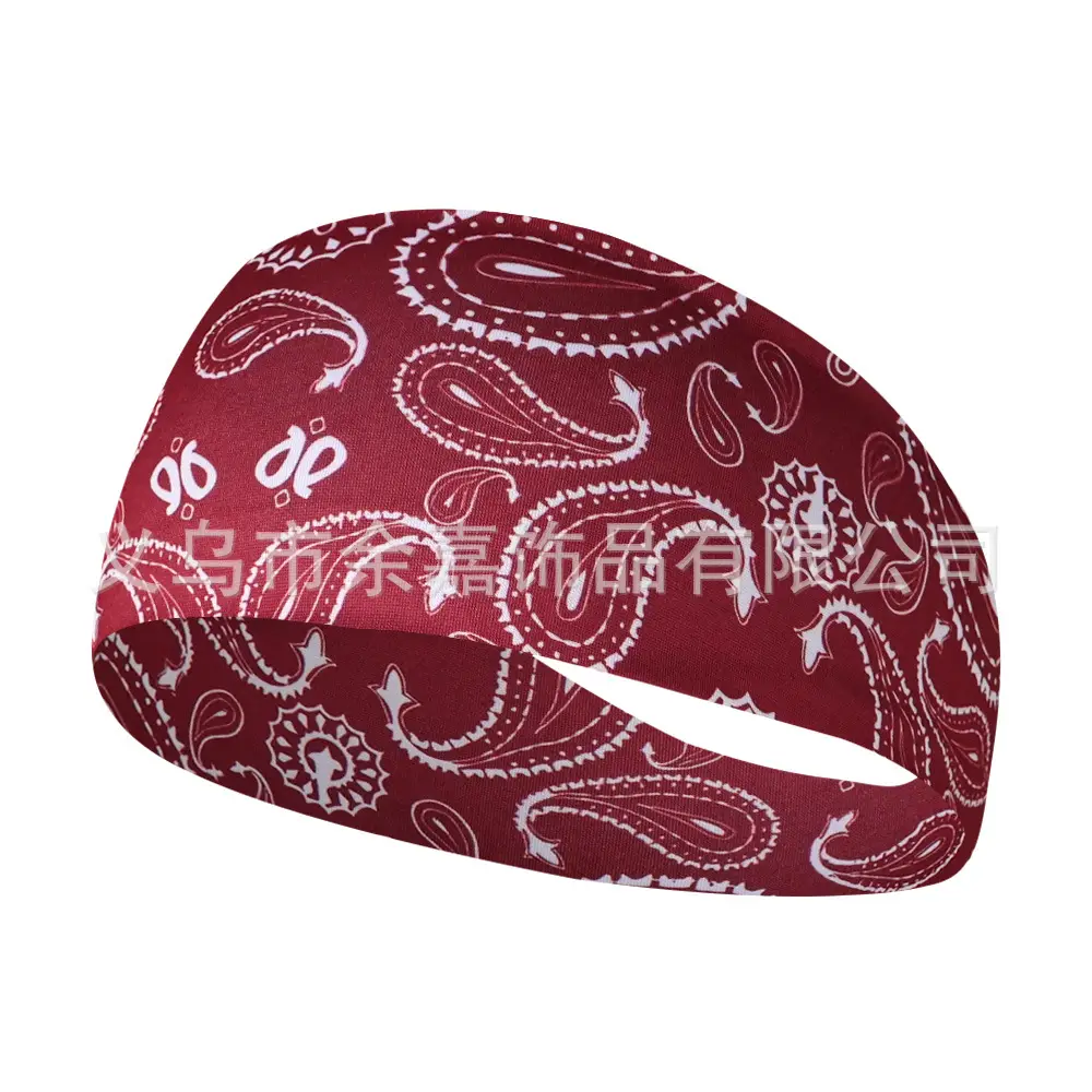 Paisley Anti-Sweat Running Headband Black - Image 13