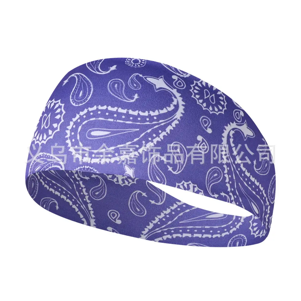 Paisley Anti-Sweat Running Headband Black - Image 16