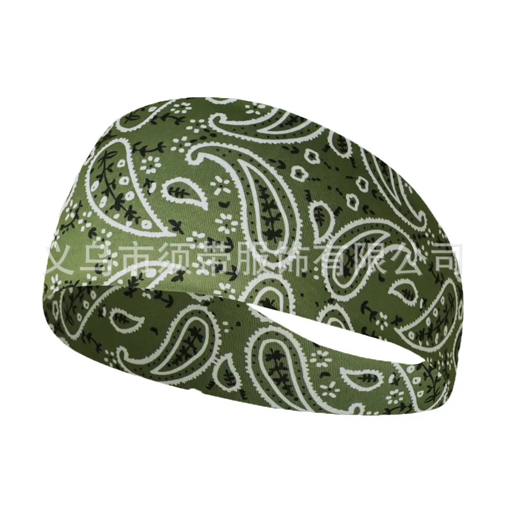 Paisley Anti-Sweat Running Headband Black - Image 18