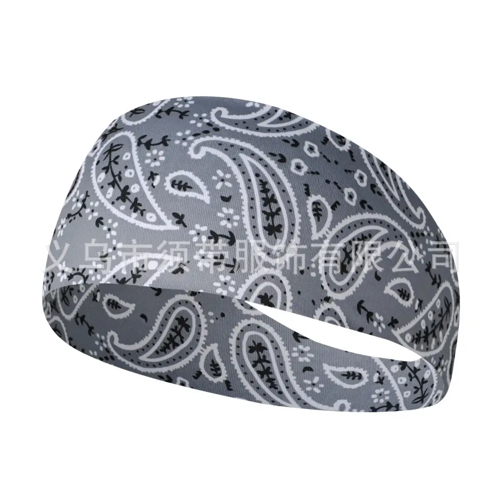 Paisley Anti-Sweat Running Headband Black - Image 19
