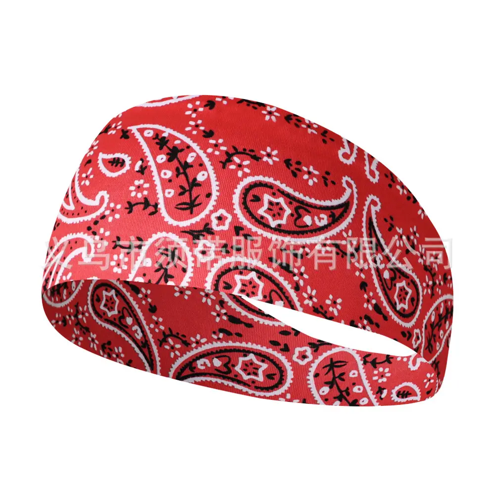 Paisley Anti-Sweat Running Headband Black - Image 20
