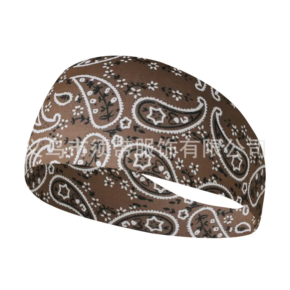 Paisley Anti-Sweat Running Headband Black - Image 21