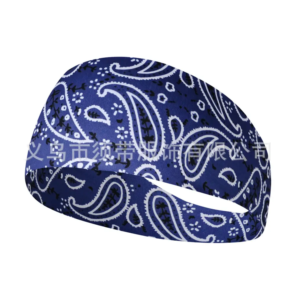 Paisley Anti-Sweat Running Headband Black - Image 22
