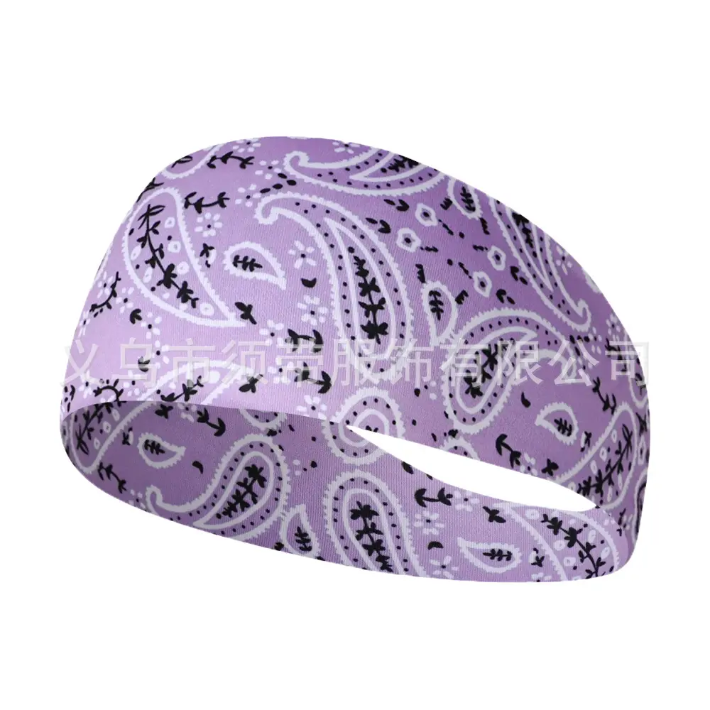 Paisley Anti-Sweat Running Headband Black - Image 23