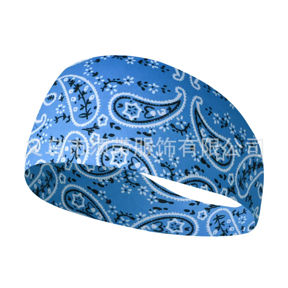 Paisley Anti-Sweat Running Headband Black - Image 24