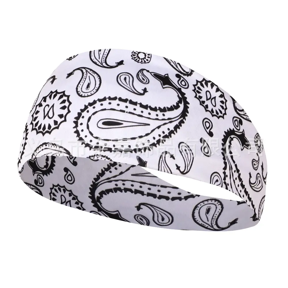 Paisley Anti-Sweat Running Headband Black - Image 4