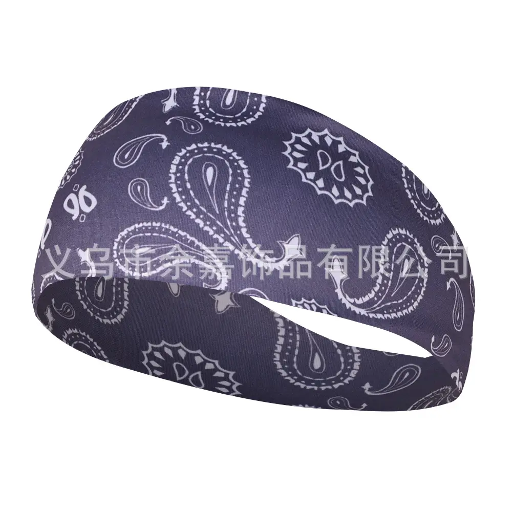 Paisley Anti-Sweat Running Headband Black - Image 6