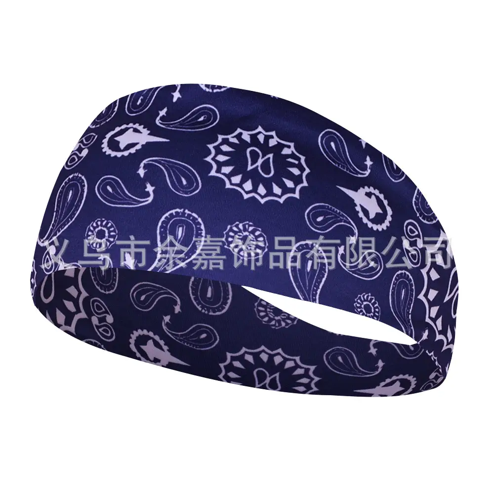 Paisley Anti-Sweat Running Headband Black - Image 7