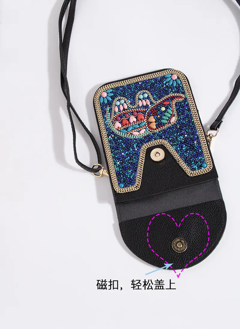 New Heavy Industry Bohemian Style Rice Beads Shell Flowers Exquisite PU Travel Shoulder Crossbody Magnetic Buckle Women's Bag — feature 8
