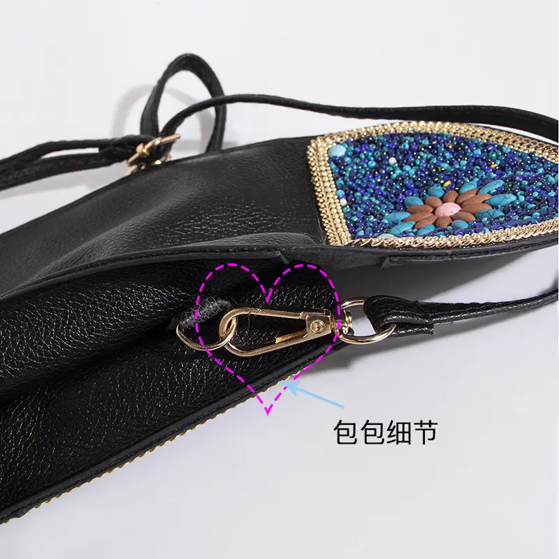 New Heavy Industry Bohemian Style Rice Beads Shell Flowers Exquisite PU Travel Shoulder Crossbody Magnetic Buckle Women's Bag — feature 9