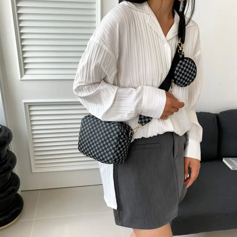 Women Printed Casual Shoulder Bag Brown Patterned 2023 - Image 6
