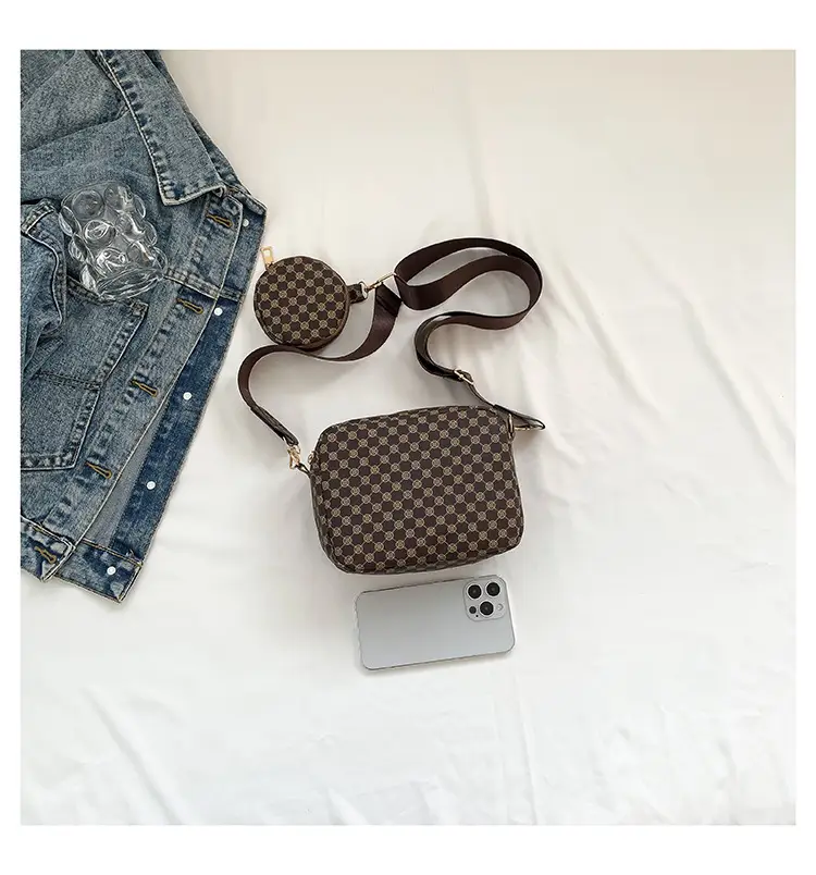 Women Printed Casual Shoulder Bag Brown Patterned 2023 — feature 2