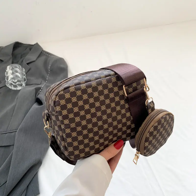 Women Printed Casual Shoulder Bag Brown Patterned 2023 - Image 4