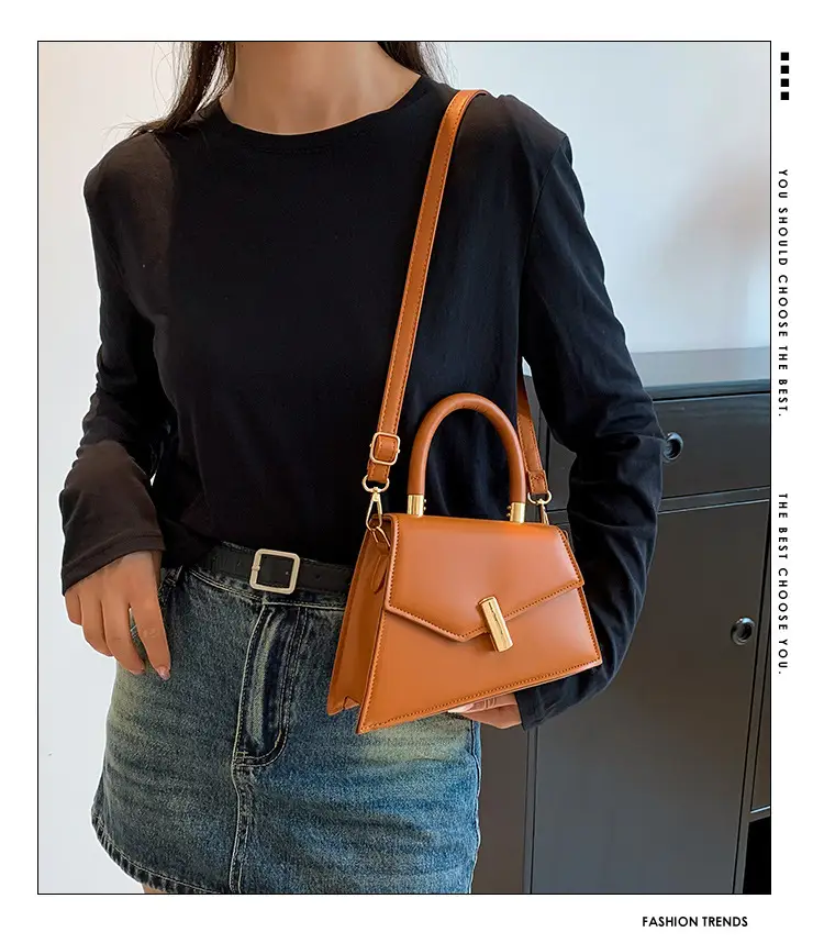Retro Square Metal Lock Shoulder Bag 2022 Women — feature 2