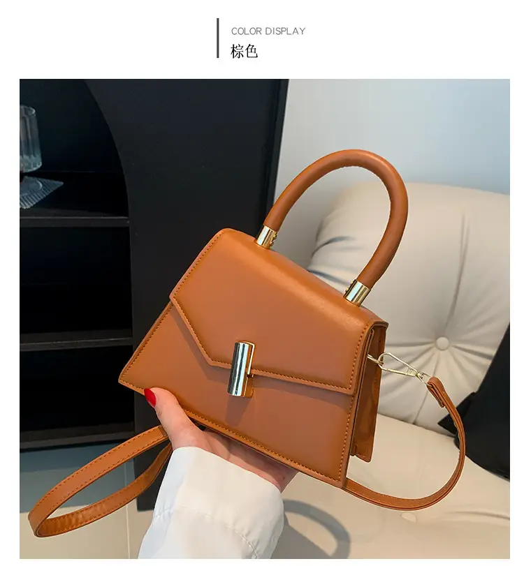 Retro Square Metal Lock Shoulder Bag 2022 Women — feature 23