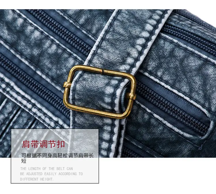 Women's Denim Crossbody Bag Large Capacity Washable Leather — feature 32