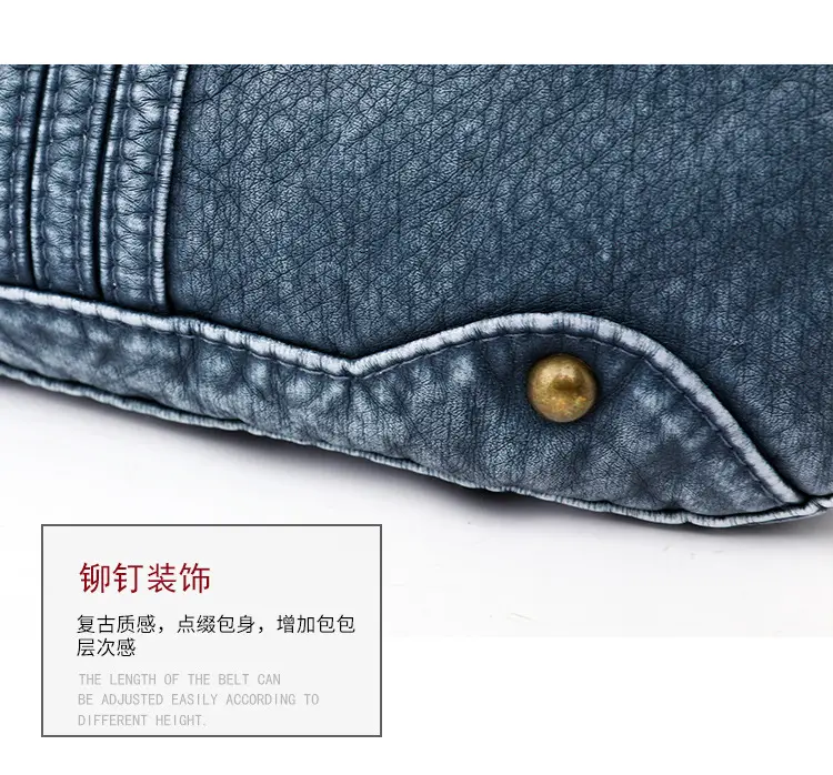 Women's Denim Crossbody Bag Large Capacity Washable Leather — feature 33