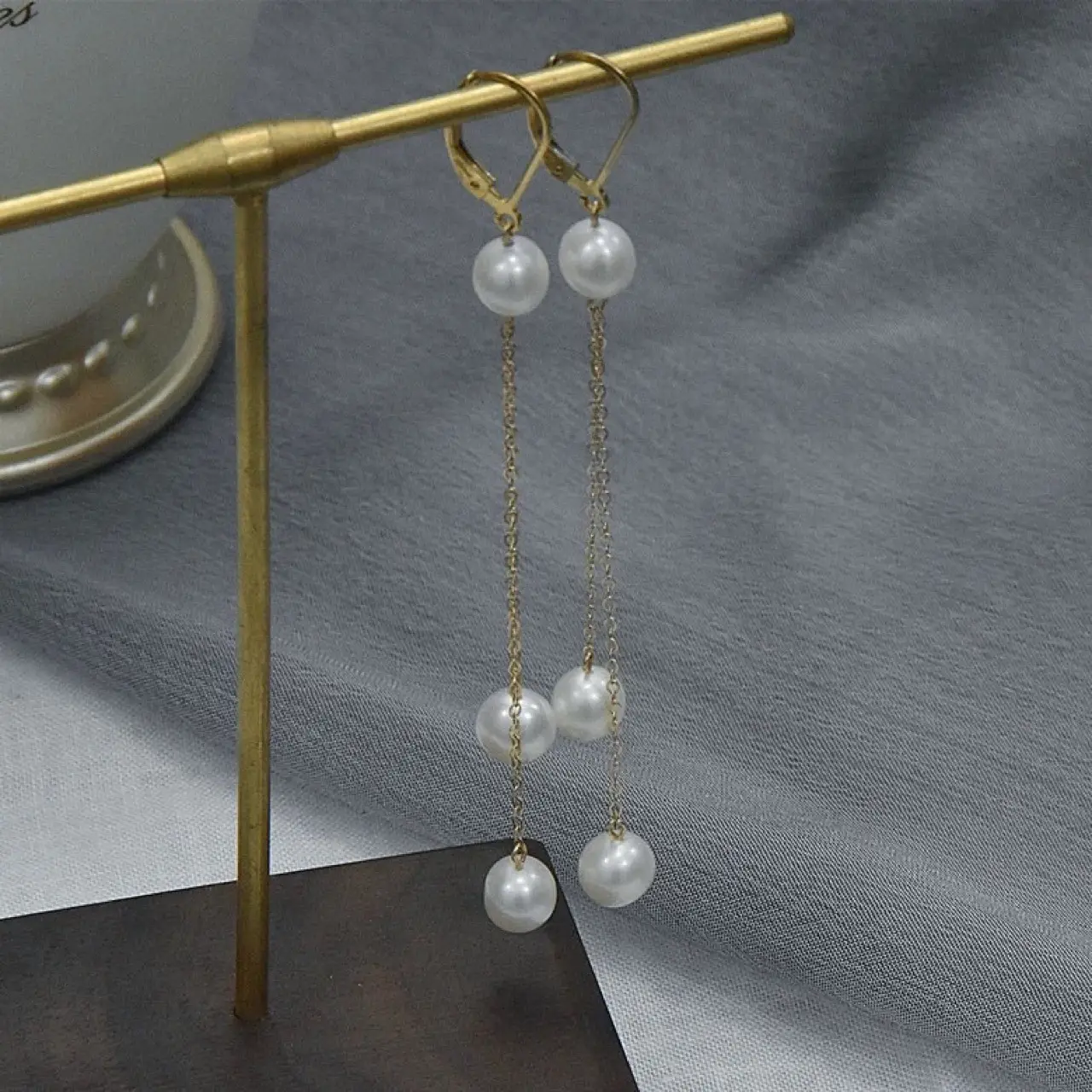 Natural Pearl Earrings for Women Gold Plated 14K - Image 3