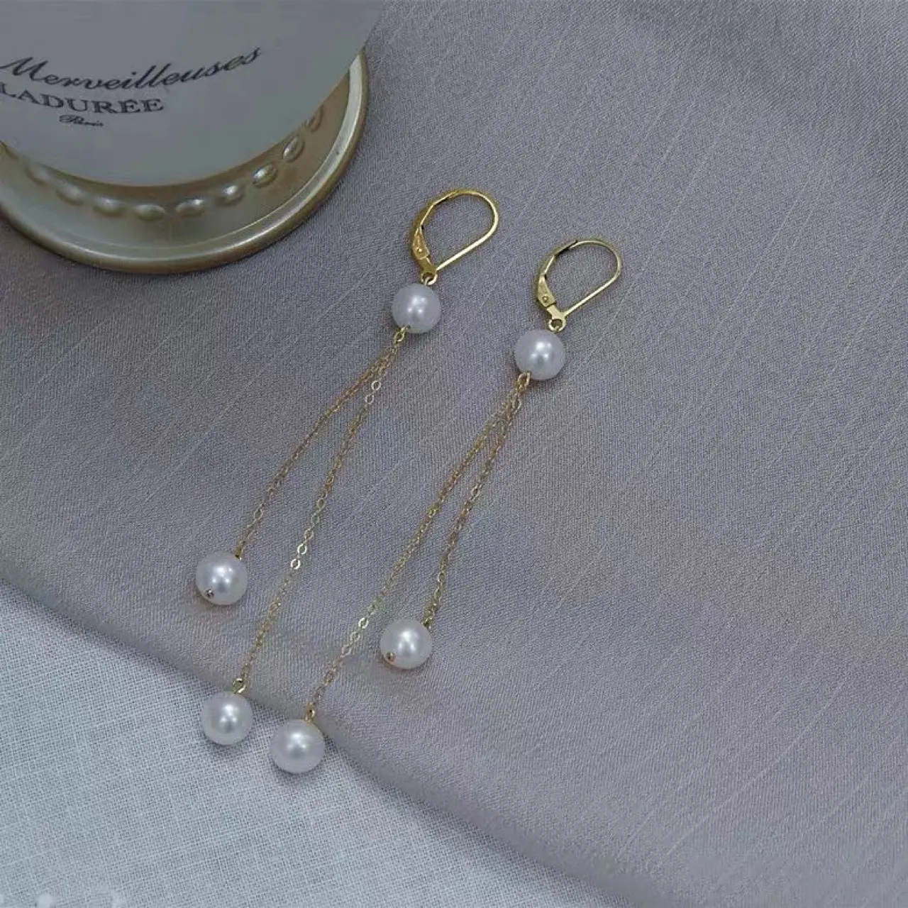 Natural Pearl Earrings for Women Gold Plated 14K - Image 4