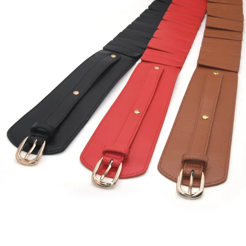 Red Extra Wide Waistband Belt for Women - Image 5