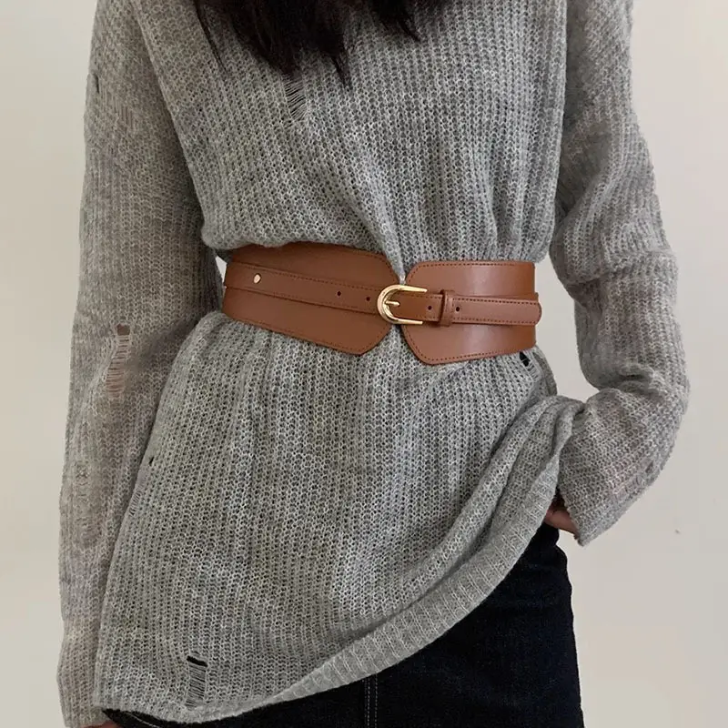 Red Extra Wide Waistband Belt for Women - Image 7