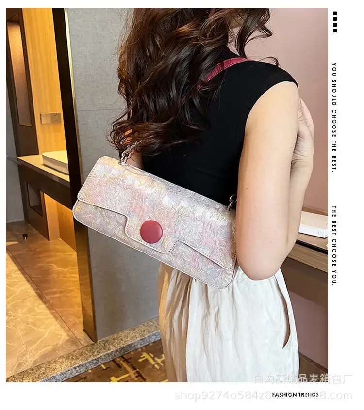 Women's French Style Canvas Shoulder Bag Pink Floral — feature 1