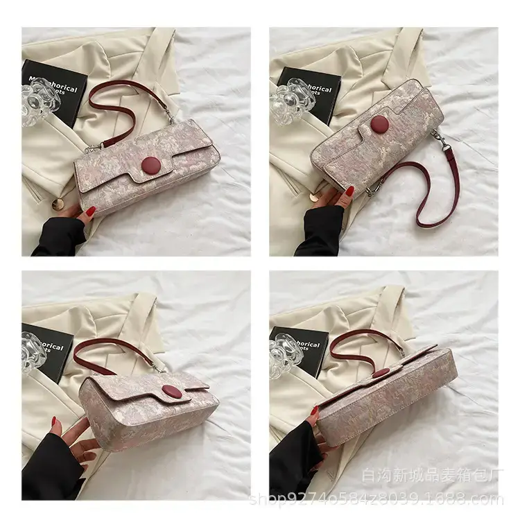 Women's French Style Canvas Shoulder Bag Pink Floral — feature 5