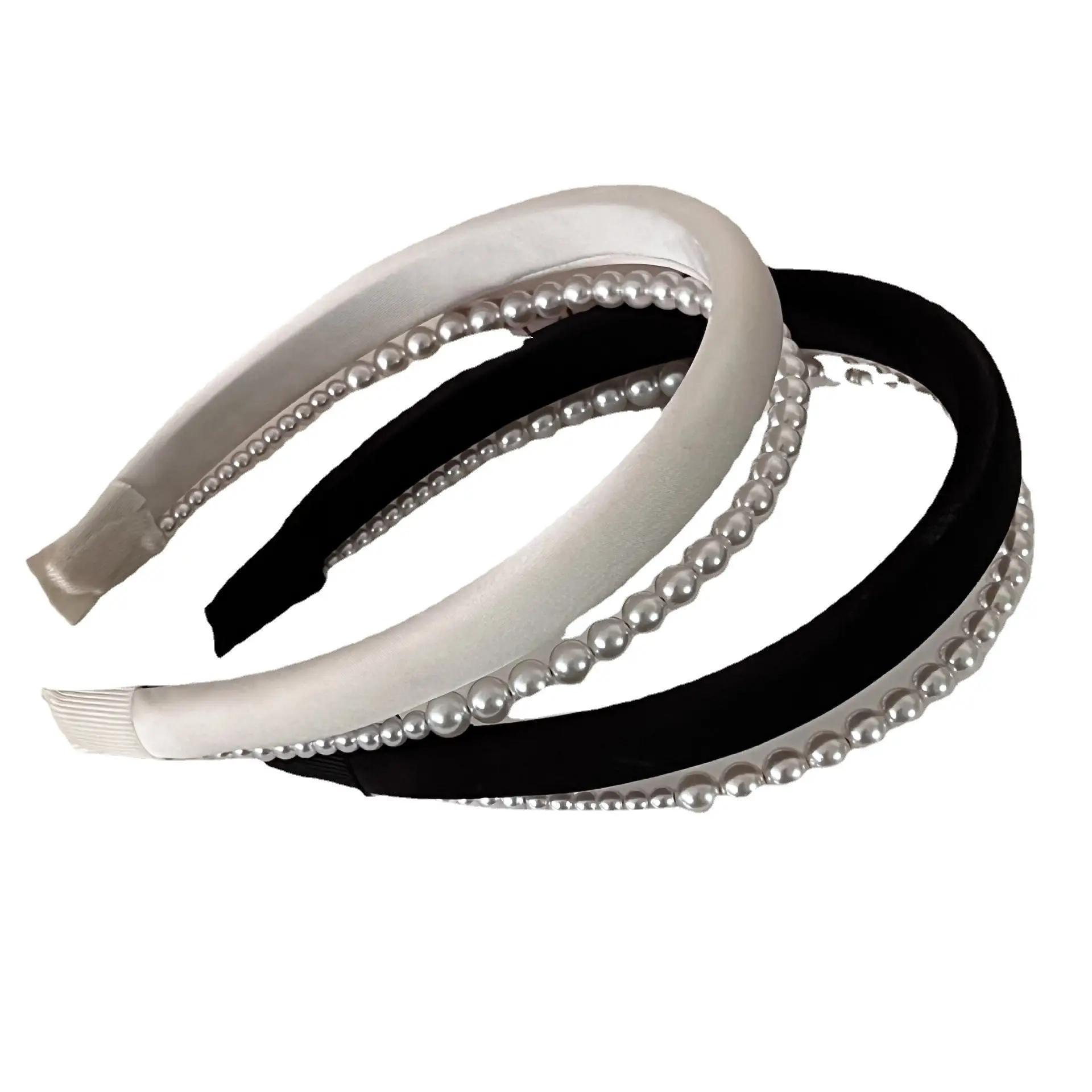 Narrow Pearl Hair Hoop Light Luxury Satin Elegant - Image 7