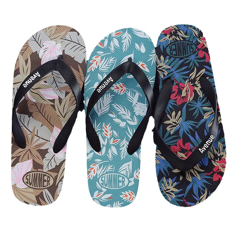 Men's New Arrival Tropical Print Flip Flops Summer Sandals