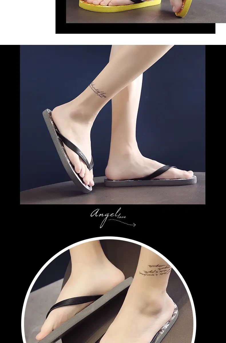 Summer Korean Style Men's Blue Printed Flip Flops — feature 15