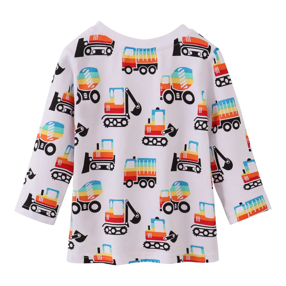 2024 Boys Cotton Long Sleeve T-Shirt with Truck Print - Image 5