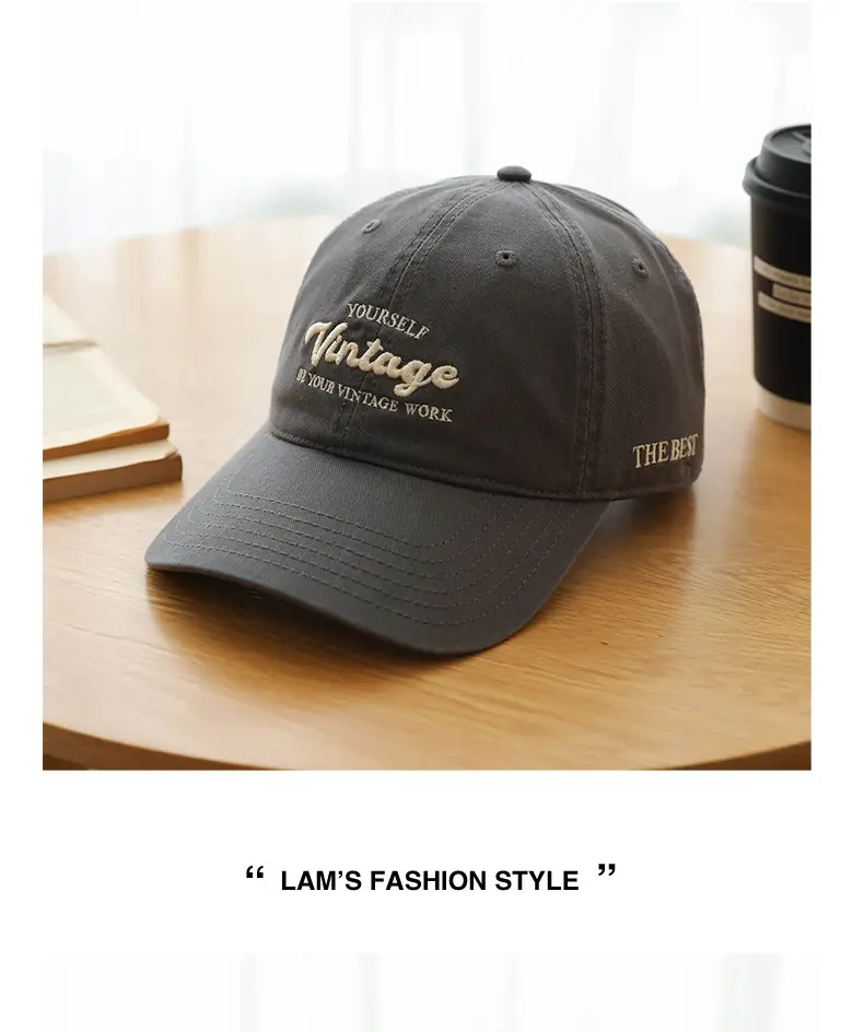 Navy Blue Korean Style Washed Cap for Girls — feature 12