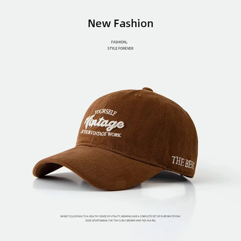Navy Blue Korean Style Washed Cap for Girls - Image 2