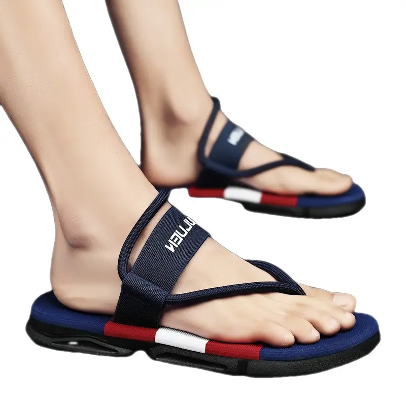 Men's Blue Yellow Summer Flip-Flops Sandals