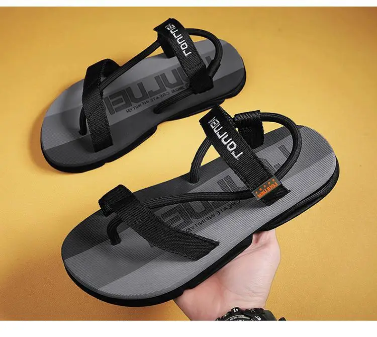Men's Blue Yellow Summer Flip-Flops Sandals — feature 23