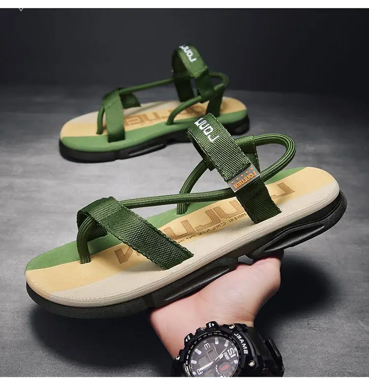 Men's Blue Yellow Summer Flip-Flops Sandals — feature 27