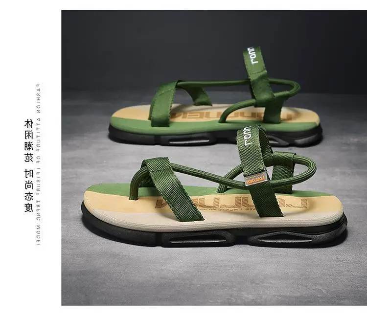 Men's Blue Yellow Summer Flip-Flops Sandals — feature 28