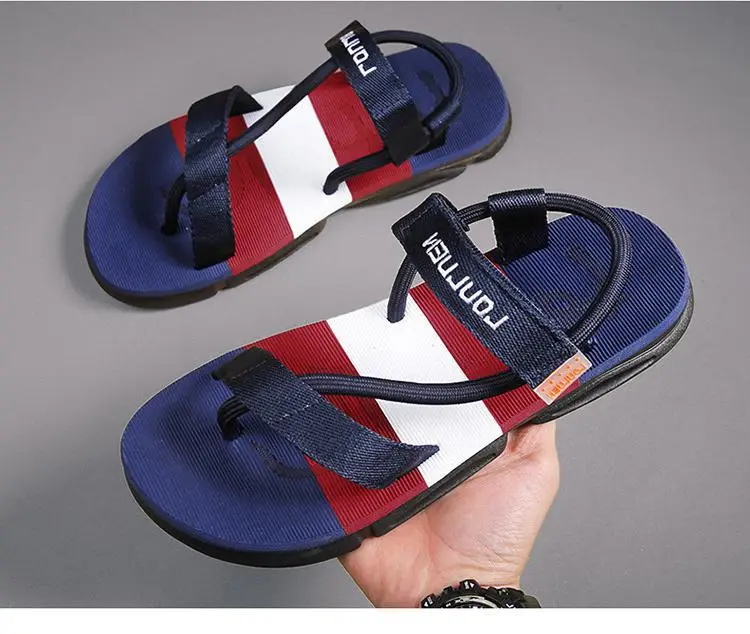 Men's Blue Yellow Summer Flip-Flops Sandals — feature 9