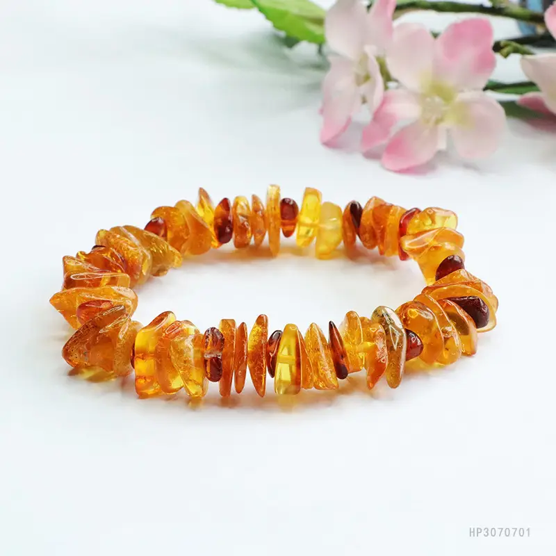 Natural Honey Wax Multi-Gemstone Bracelet Gold Amber - Image 3