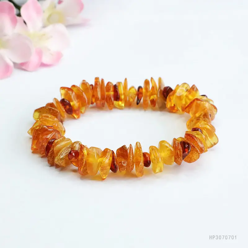 Natural Honey Wax Multi-Gemstone Bracelet Gold Amber - Image 4