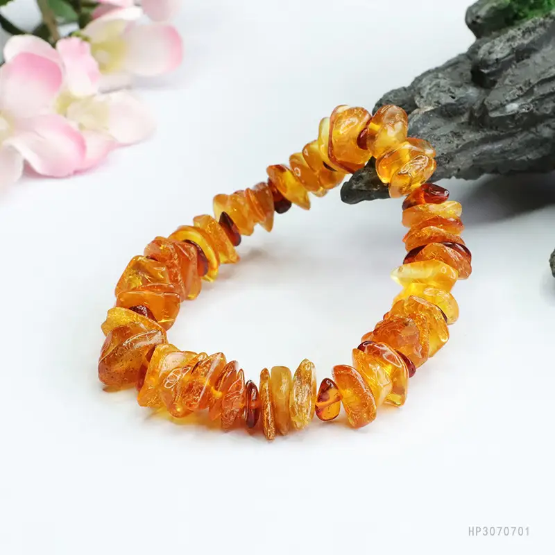 Natural Honey Wax Multi-Gemstone Bracelet Gold Amber - Image 5