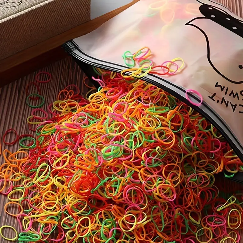 2000 Pcs Black Hair Ties for Kids