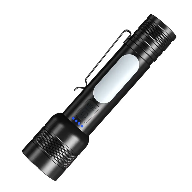 Cross-border P50 Three Light Flashlight Zoom Rechargeable Strong Light