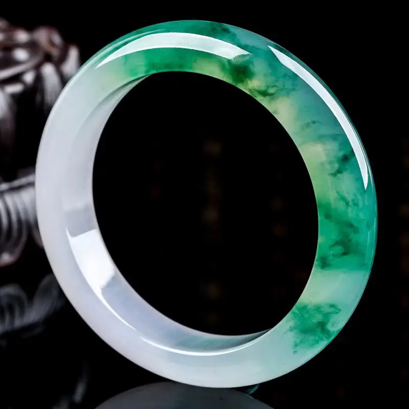 Floating Flower Jade Bracelet Green Jade Pendant - Image 3