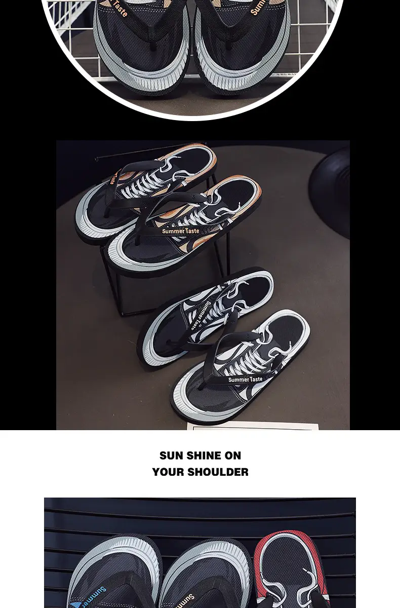 Flip-flops men's summer 2022 new outdoor sandals Korean-style fashionable personalized non-slip outdoor beach sandals — feature 10