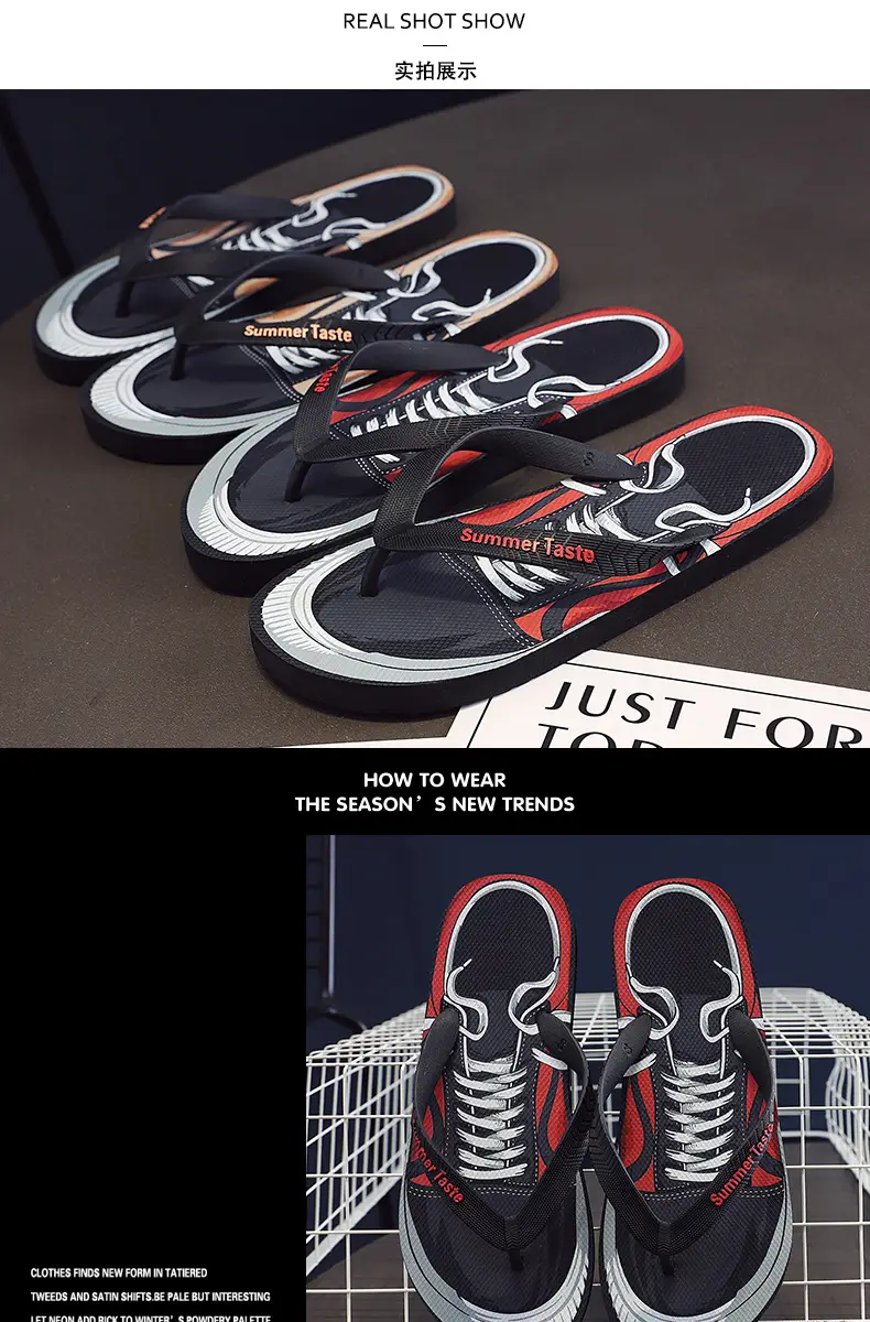 Flip-flops men's summer 2022 new outdoor sandals Korean-style fashionable personalized non-slip outdoor beach sandals — feature 6